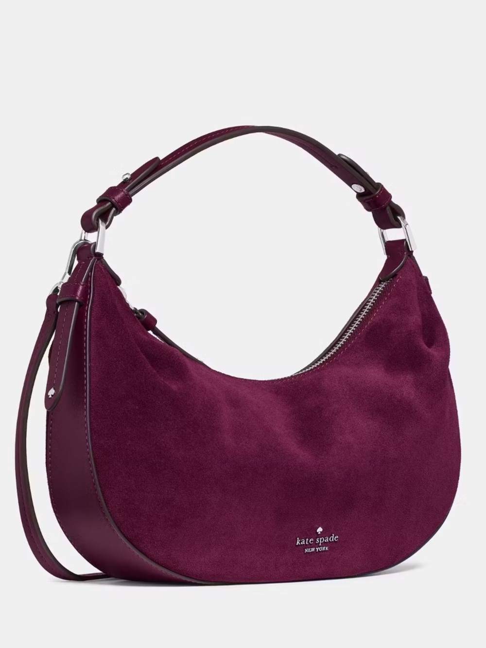 NWT Kate Spade Selene Suede Shoulder Bag in Deep Cherry